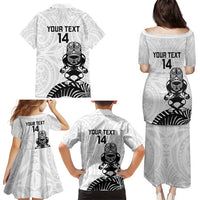 Custom Aotearoa Football Family Matching Puletasi and Hawaiian Shirt NZ Maori Tiki Go Champions