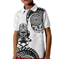Custom Aotearoa Football Kid Polo Shirt NZ Maori Tiki Go Champions