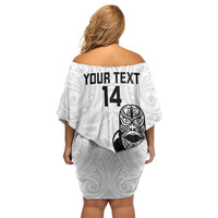 Custom Aotearoa Football Off Shoulder Short Dress NZ Maori Tiki Go Champions