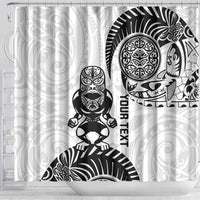 Custom Aotearoa Football Shower Curtain NZ Maori Tiki Go Champions LT14 - Polynesian Pride