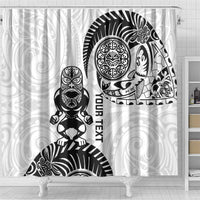 Custom Aotearoa Football Shower Curtain NZ Maori Tiki Go Champions LT14 - Polynesian Pride