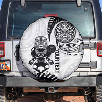 Custom Aotearoa Football Spare Tire Cover NZ Maori Tiki Go Champions LT14 White - Polynesian Pride