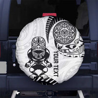Custom Aotearoa Football Spare Tire Cover NZ Maori Tiki Go Champions LT14 No hole White - Polynesian Pride