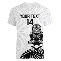 Custom Aotearoa Football Women V-Neck T-Shirt NZ Maori Tiki Go Champions