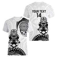 Custom Aotearoa Football Women V-Neck T-Shirt NZ Maori Tiki Go Champions