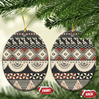 Vintage Bula Fiji Masi Ceramic Ornament Fijian Tapa Cloth - Polynesian Pride