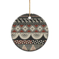 Vintage Bula Fiji Masi Ceramic Ornament Fijian Tapa Cloth - Polynesian Pride