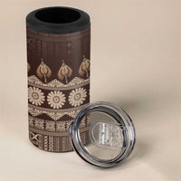Bula Fiji Iri ni Meke 4 in 1 Can Cooler Tumbler Kuvui Fijian Masi - Polynesian Pride