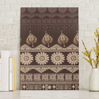 Bula Fiji Iri ni Meke Canvas Wall Art Kuvui Fijian Masi LT14 Without Frame Brown - Polynesian Pride
