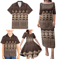 Bula Fiji Iri ni Meke Family Matching Puletasi and Hawaiian Shirt Kuvui Fijian Masi - Polynesian Pride