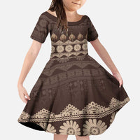 Bula Fiji Iri ni Meke Family Matching Summer Maxi Dress and Hawaiian Shirt Kuvui Fijian Masi - Polynesian Pride