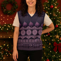 Bula Fiji Iri ni Meke Christmas Knitted V-Neck Vest Lokaloka Fijian Masi - Polynesian Pride