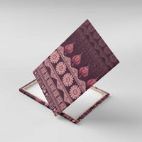 Bula Fiji Iri ni Meke Canvas Wall Art Piqi Fijian Masi LT14 With Frame Pink - Polynesian Pride