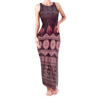 Bula Fiji Iri ni Meke Family Matching Tank Maxi Dress and Hawaiian Shirt Piqi Fijian Masi - Polynesian Pride