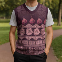 Bula Fiji Iri ni Meke Christmas Knitted V-Neck Vest Piqi Fijian Masi - Polynesian Pride
