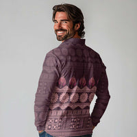 Bula Fiji Iri ni Meke Long Sleeve Polo Shirt Piqi Fijian Masi - Polynesian Pride