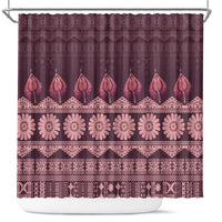 Bula Fiji Iri ni Meke Shower Curtain Piqi Fijian Masi - Polynesian Pride