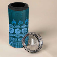 Bula Fiji Iri ni Meke 4 in 1 Can Cooler Tumbler Karakarawa Fijian Masi - Polynesian Pride