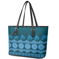 Bula Fiji Iri ni Meke Leather Tote Bag Karakarawa Fijian Masi - Polynesian Pride