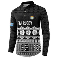 Fiji Tapa Rugby Custom Button Sweatshirt Go Fijiana - Polynesian Pride