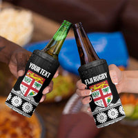 Fiji Tapa Rugby Custom 4 in 1 Can Cooler Tumbler Go Fijiana - Polynesian Pride