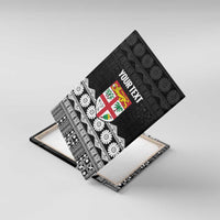 Fiji Tapa Rugby Custom Canvas Wall Art Go Fijiana LT14 With Frame Black - Polynesian Pride
