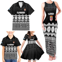 Fiji Tapa Rugby Custom Family Matching Tank Maxi Dress and Hawaiian Shirt Go Fijiana - Polynesian Pride