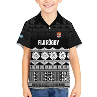 Fiji Tapa Rugby Custom Family Matching Tank Maxi Dress and Hawaiian Shirt Go Fijiana - Polynesian Pride