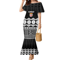 Fiji Tapa Rugby Custom Mermaid Dress Go Fijiana LT14 Women Black - Polynesian Pride