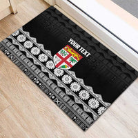 Fiji Tapa Rugby Custom Rubber Doormat Go Fijiana - Polynesian Pride