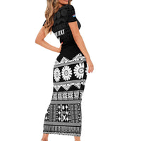 Fiji Tapa Rugby Custom Short Sleeve Bodycon Dress Go Fijiana LT14 - Polynesian Pride