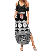 Fiji Tapa Rugby Custom Summer Maxi Dress Go Fijiana - Polynesian Pride