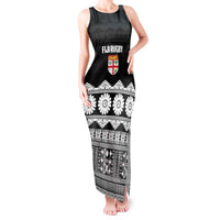 Fiji Tapa Rugby Custom Tank Maxi Dress Go Fijiana LT14 Women Black - Polynesian Pride