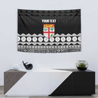 Fiji Tapa Rugby Custom Tapestry Go Fijiana - Polynesian Pride