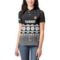 Fiji Tapa Rugby Custom Women Polo Shirt Go Fijiana LT14 - Polynesian Pride