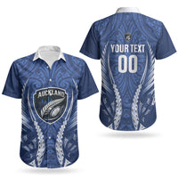 Auckland 2026 Rugby Custom Couples Matching Off The Shoulder Long Sleeve Dress and Hawaiian Shirt NZ Maori Silver Fern LT14 - Polynesian Pride