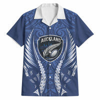 Auckland 2026 Rugby Custom Hawaiian Shirt NZ Maori Silver Fern LT14 Blue - Polynesian Pride
