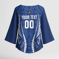 Auckland 2026 Rugby Custom Kimono Sleeve Blouse NZ Maori Silver Fern