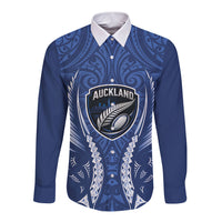 Auckland 2026 Rugby Custom Long Sleeve Button Shirt NZ Maori Silver Fern
