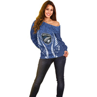 Auckland 2026 Rugby Custom Off Shoulder Sweater NZ Maori Silver Fern