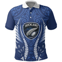 Auckland 2026 Rugby Custom Polo Shirt NZ Maori Silver Fern LT14 Blue - Polynesian Pride
