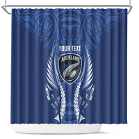 Auckland 2026 Rugby Custom Shower Curtain NZ Maori Silver Fern