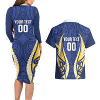 Bay of Plenty 2026 Rugby Custom Couples Matching Long Sleeve Bodycon Dress and Hawaiian Shirt NZ Maori Silver Fern