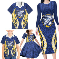 Bay of Plenty 2026 Rugby Custom Family Matching Long Sleeve Bodycon Dress and Hawaiian Shirt NZ Maori Silver Fern