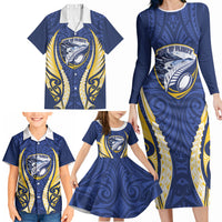 Bay of Plenty 2026 Rugby Custom Family Matching Long Sleeve Bodycon Dress and Hawaiian Shirt NZ Maori Silver Fern LT14 - Polynesian Pride