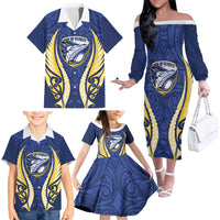Bay of Plenty 2026 Rugby Custom Family Matching Off The Shoulder Long Sleeve Dress and Hawaiian Shirt NZ Maori Silver Fern