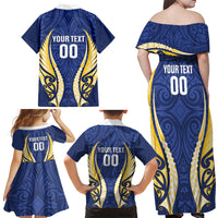 Bay of Plenty 2026 Rugby Custom Family Matching Off Shoulder Maxi Dress and Hawaiian Shirt NZ Maori Silver Fern