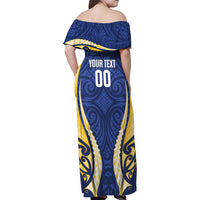 Bay of Plenty 2026 Rugby Custom Family Matching Off Shoulder Maxi Dress and Hawaiian Shirt NZ Maori Silver Fern