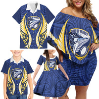 Bay of Plenty 2026 Rugby Custom Family Matching Off Shoulder Short Dress and Hawaiian Shirt NZ Maori Silver Fern