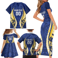 Bay of Plenty 2026 Rugby Custom Family Matching Short Sleeve Bodycon Dress and Hawaiian Shirt NZ Maori Silver Fern